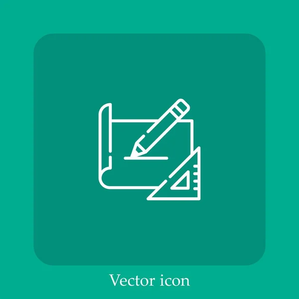 Bosquejo Icono Vector Icon Line Lineal Con Carrera Editable — Vector de stock