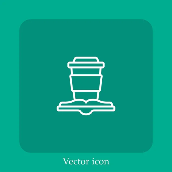 Étudier Icône Vectorielle Icône Linéaire Ligne Avec Course Modifiable — Image vectorielle