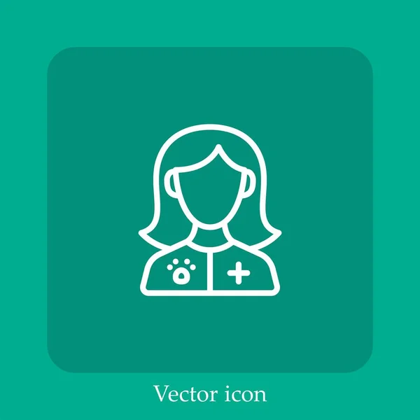 Icono Del Vector Veterinario Icon Line Lineal Con Carrera Editable — Vector de stock