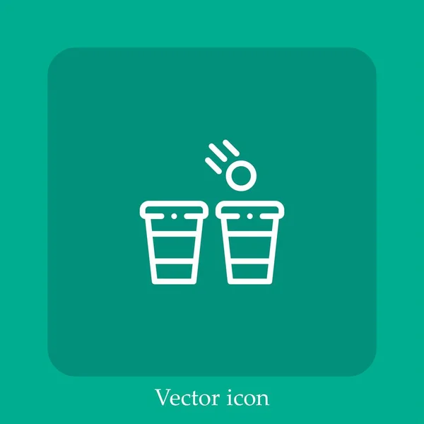 Bier Pong Vektor Symbol Lineare Icon Line Mit Editierbarem Strich — Stockvektor