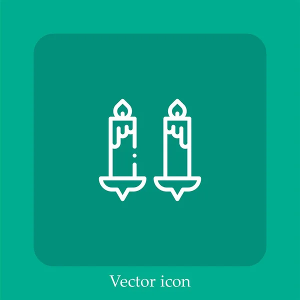 Vela Ícone Vetor Linear Icon Line Com Curso Editável — Vetor de Stock