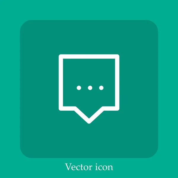 Chat Bubble Vector Icon Lineare Icon Line Mit Editierbarem Strich — Stockvektor