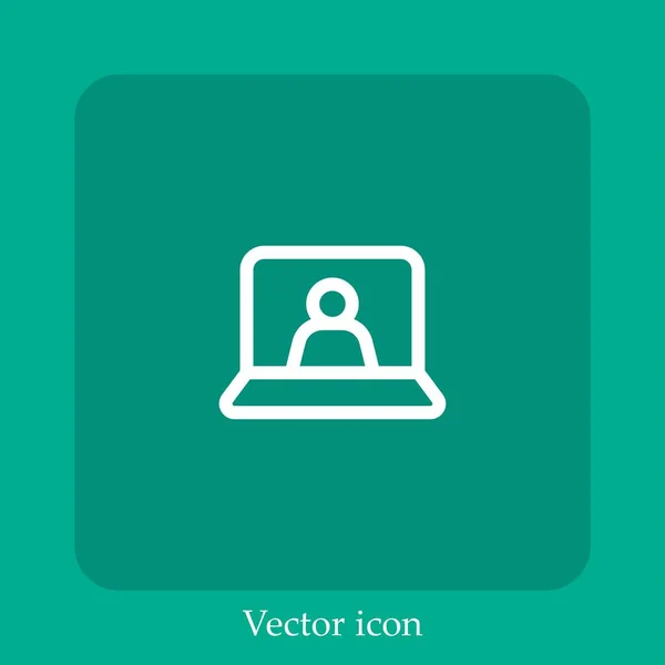 Conferentie Vector Pictogram Lineair Icon Line Met Bewerkbare Slag — Stockvector