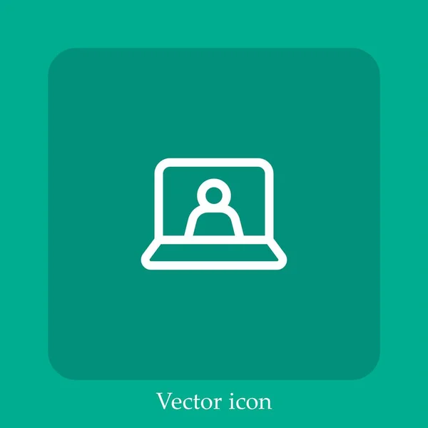 Konferenzvektorsymbol Linear Icon Line Mit Editierbarem Strich — Stockvektor