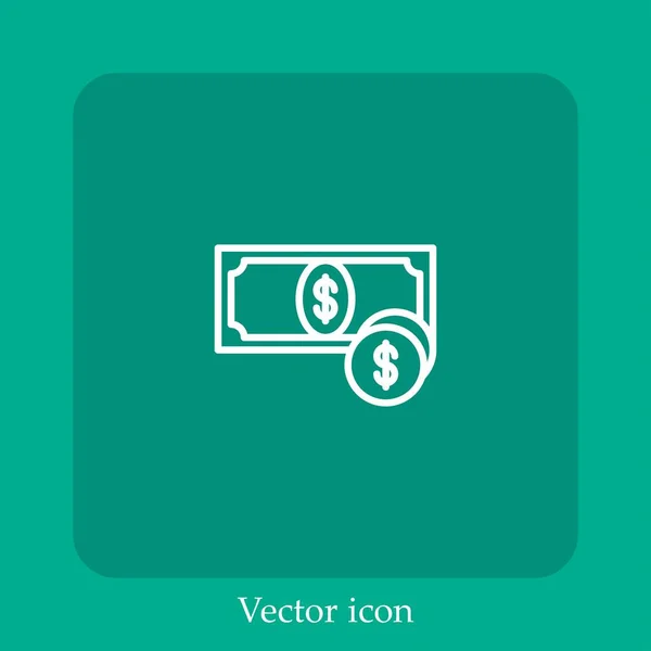 Ícone Vetorial Economia Linear Icon Line Com Curso Editável — Vetor de Stock