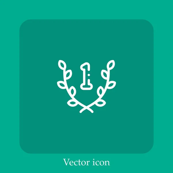 Primer Icono Vectorial Icono Lineal Línea Con Carrera Editable — Vector de stock