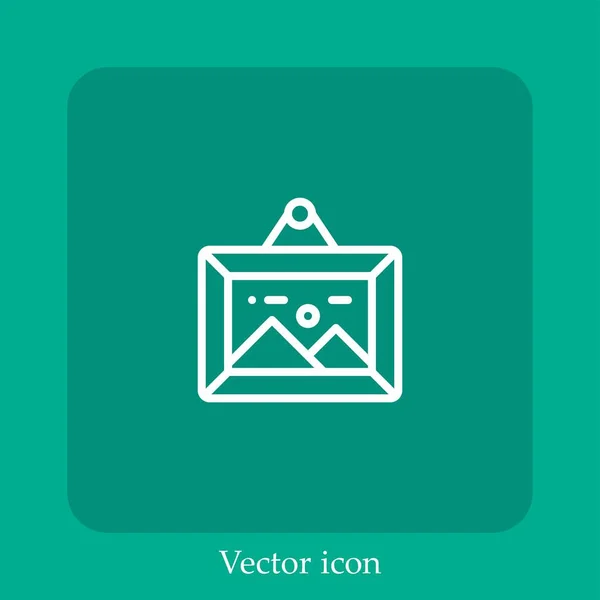 Molduras Ícone Vetorial Linear Icon Line Com Curso Editável — Vetor de Stock