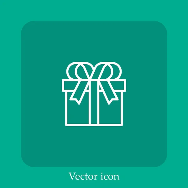 Geschenk Box Vektor Symbol Lineare Icon Line Mit Editierbarem Strich — Stockvektor