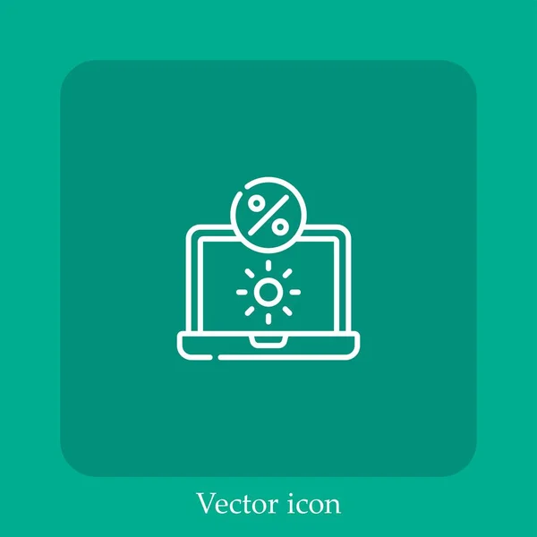Laptop Vektor Symbol Lineare Icon Line Mit Editierbarem Strich — Stockvektor
