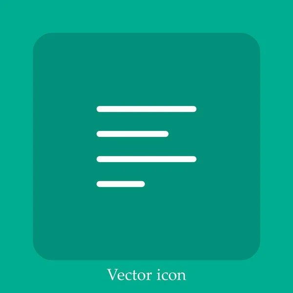 Gauche Aligner Icône Vectorielle Icône Linéaire Ligne Avec Course Modifiable — Image vectorielle