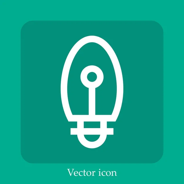 Icono Vector Bombilla Icon Line Lineal Con Carrera Editable — Vector de stock