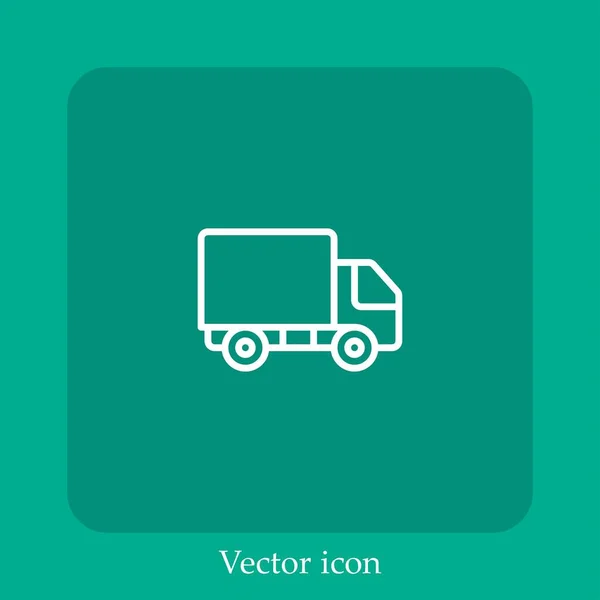 Lkw Vektor Symbol Lineare Symbol Linie Mit Editierbarem Strich — Stockvektor