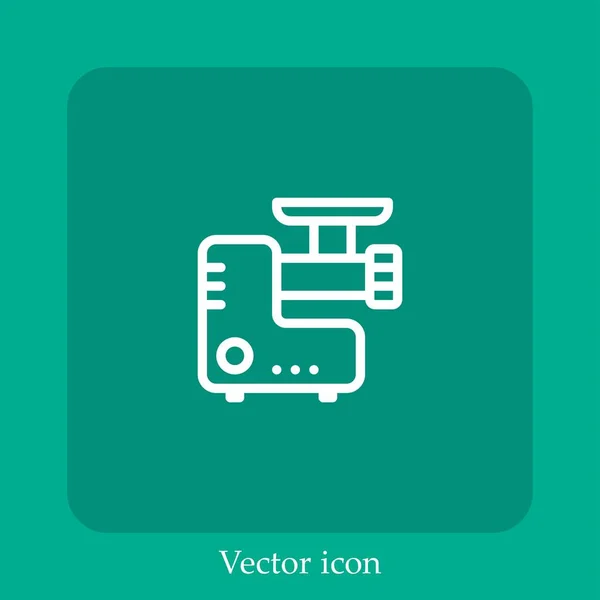 Picadora Carne Icono Vector Icon Line Lineal Con Carrera Editable — Archivo Imágenes Vectoriales