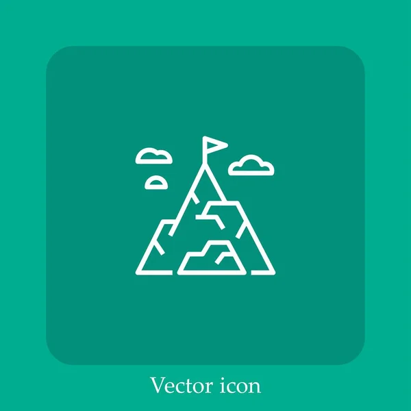 Icône Vectorielle Mission Icône Linéaire Ligne Avec Trait Modifiable — Image vectorielle