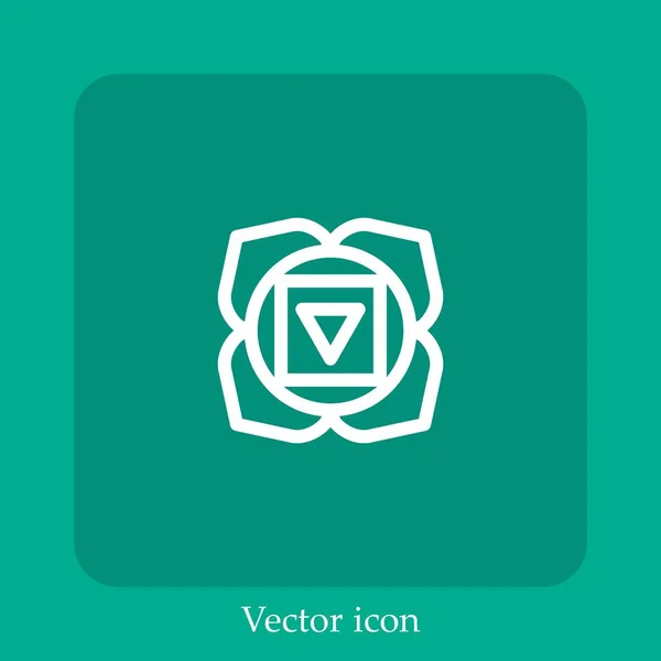 Ícone Vetorial Muladhara Linear Icon Line Com Curso Editável — Vetor de Stock