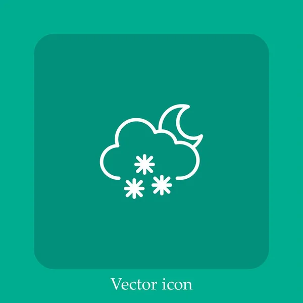 Icono Vectorial Nocturno Icono Lineal Línea Con Carrera Editable — Vector de stock