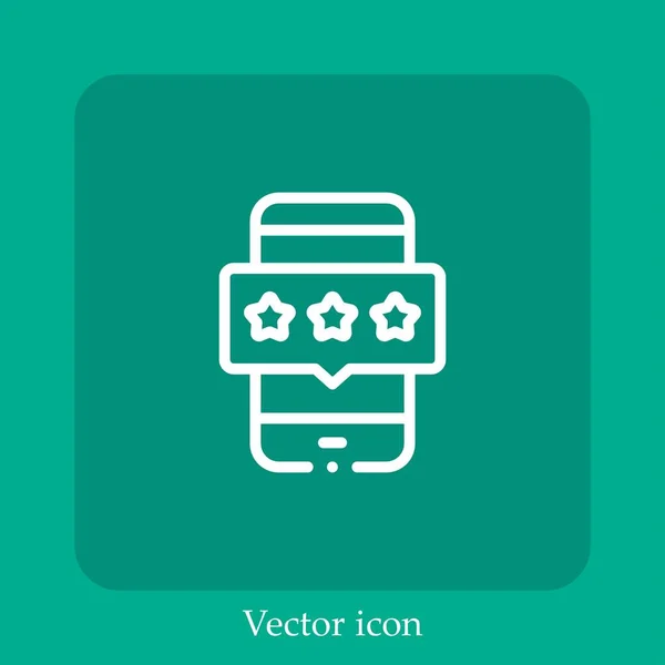 Icono Del Vector Del Teléfono Icon Line Lineal Con Carrera — Vector de stock