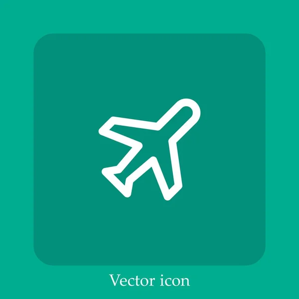 Plane Vector Icon Linear Icon Line Editable Stroke — Stock Vector