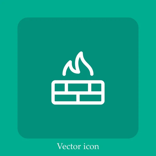 Proteger Ícone Vetor Linear Icon Line Com Curso Editável — Vetor de Stock