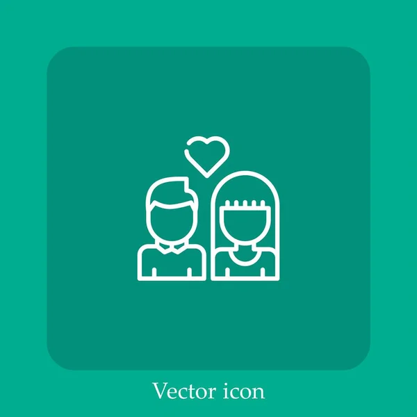 Relationship Vector Icon Linear Icon Line Editable Stroke — Stock Vector