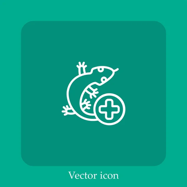 Icono Vector Reptil Icon Line Lineal Con Trazo Editable — Vector de stock