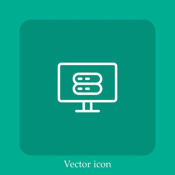 Server Vector Icon Linear Icon Line Editable Stroke — Stock Vector