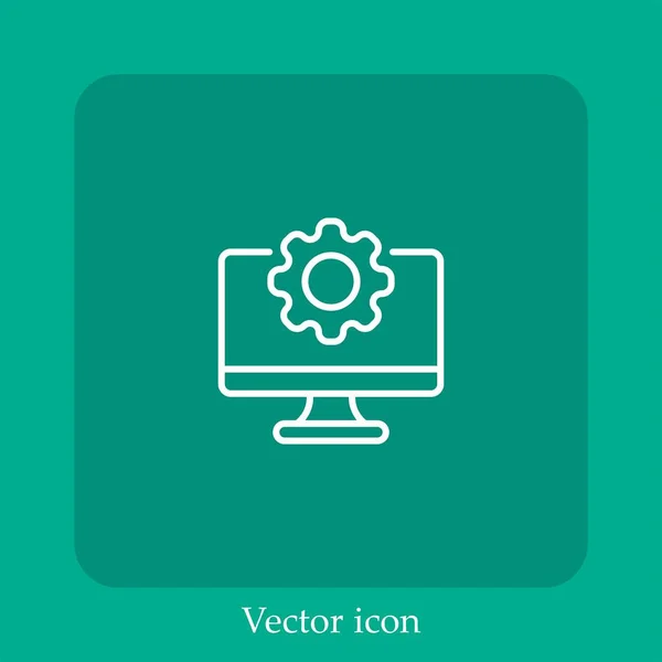 Ajustes Icono Vectorial Icon Line Lineal Con Carrera Editable — Archivo Imágenes Vectoriales