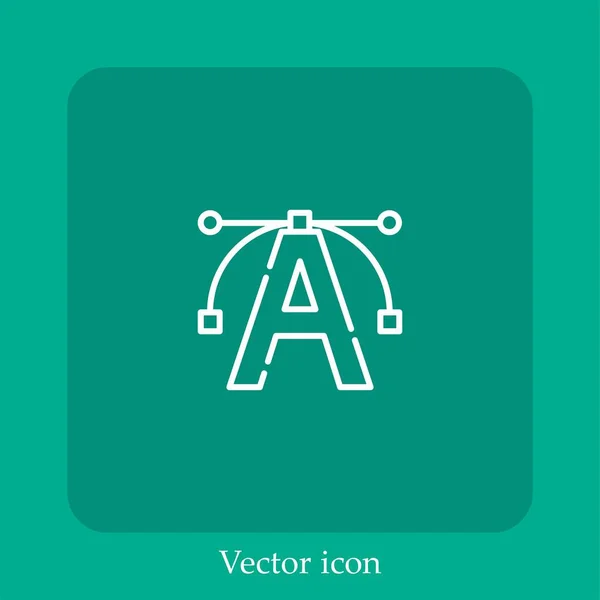 Editor Texto Icono Vectorial Icono Lineal Línea Con Carrera Editable — Vector de stock