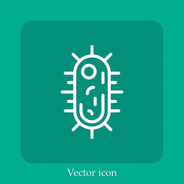 Virus Vector Pictogram Lineair Icon Line Met Bewerkbare Slag — Stockvector