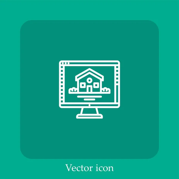 Arquiteto Ícone Vetor Linear Icon Line Com Curso Editável — Vetor de Stock