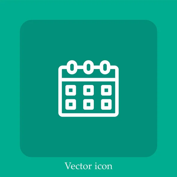 Calendar Vector Icon Linear Icon Line Editable Stroke — Stock Vector