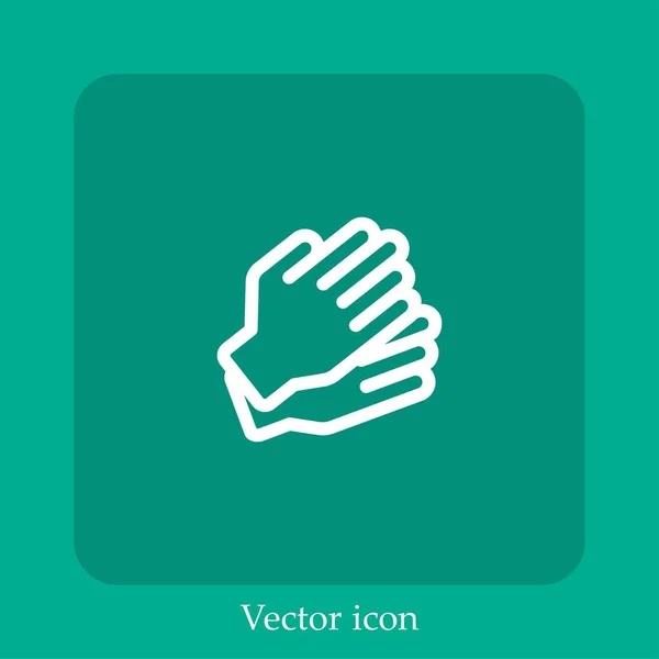 Clap Vector Icon Linear Icon Line Editable Stroke — Stock Vector