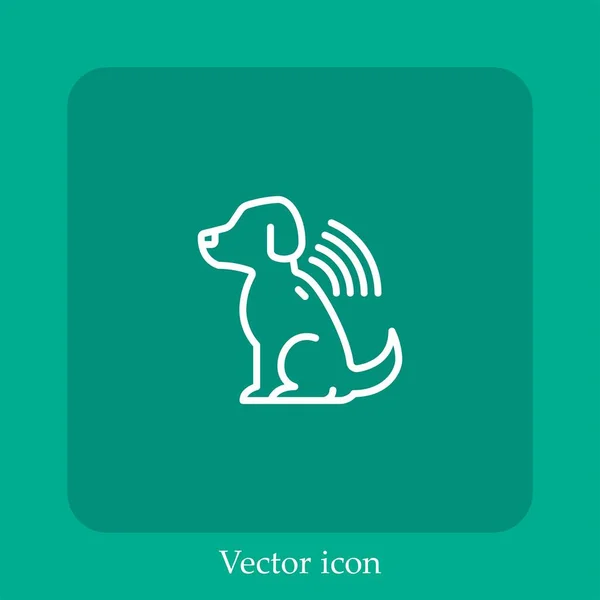 Ícone Vetor Cão Linear Icon Line Com Curso Editável — Vetor de Stock