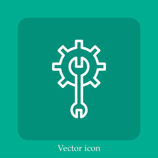 Icono Vector Ingeniería Icon Line Lineal Con Carrera Editable — Vector de stock