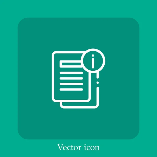 Dateivektorsymbol Lineare Icon Line Mit Editierbarem Strich — Stockvektor