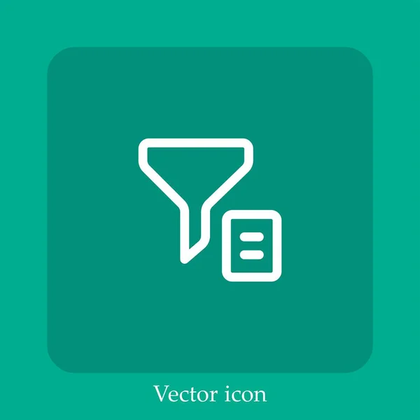 Filter Vector Icon Linear Icon Line Editable Stroke — Stock Vector