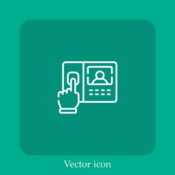 Icône Vectorielle Empreintes Digitales Icône Linéaire Ligne Avec Trait Modifiable — Image vectorielle
