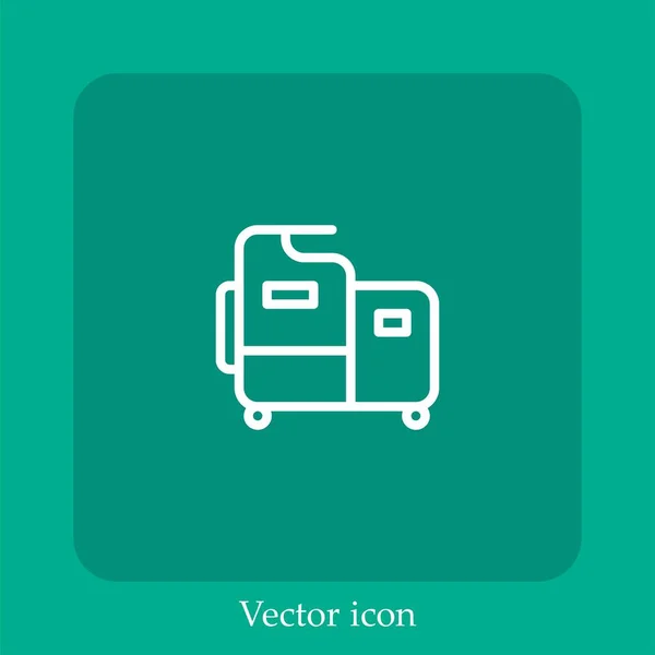 Icône Vectorielle Machine Icône Linéaire Ligne Avec Course Modifiable — Image vectorielle