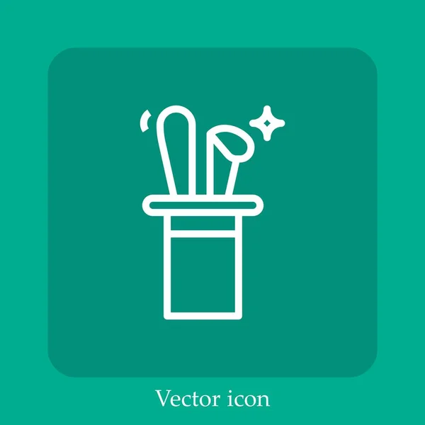 Ícone Vetor Chapéu Mágico Linear Icon Line Com Curso Editável — Vetor de Stock