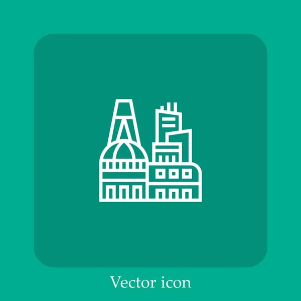 Ícone Vetorial Metropolitano Linear Icon Line Com Curso Editável — Vetor de Stock