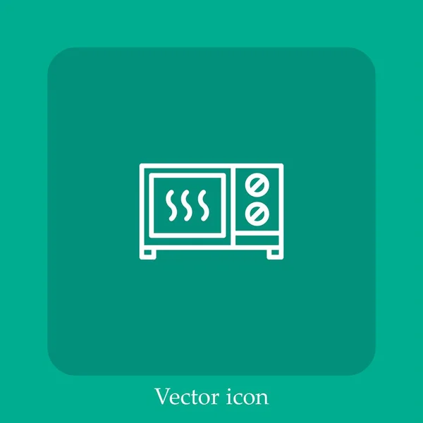 Линейная Иконка Вектора Микроволновой Печи — стоковый вектор