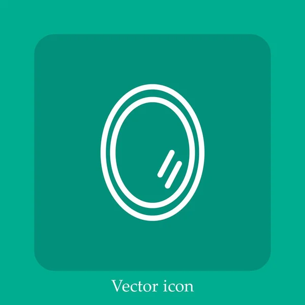 Icona Vettoriale Specchio Icon Line Lineare Con Tratto Modificabile — Vettoriale Stock