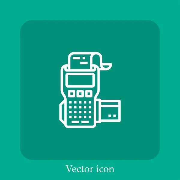 Point Service Vektor Symbol Lineare Icon Line Mit Editierbarem Strich — Stockvektor