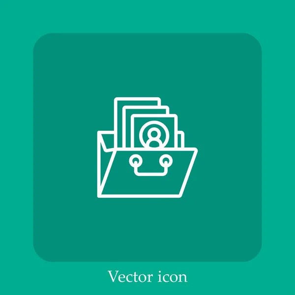 Ícone Vetorial Portfólio Linear Icon Line Com Curso Editável — Vetor de Stock