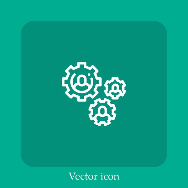 Paramètres Icône Vectorielle Icône Linéaire Ligne Avec Course Modifiable — Image vectorielle