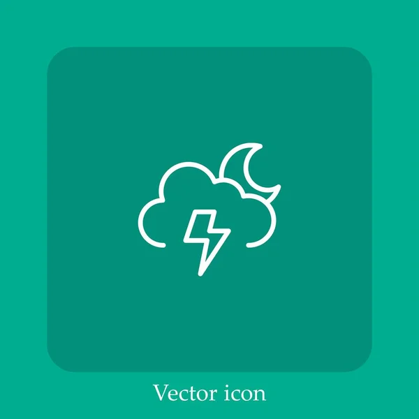 Значок Вектора Шторма Linear Icon Line Редактируемым Штрихом — стоковый вектор