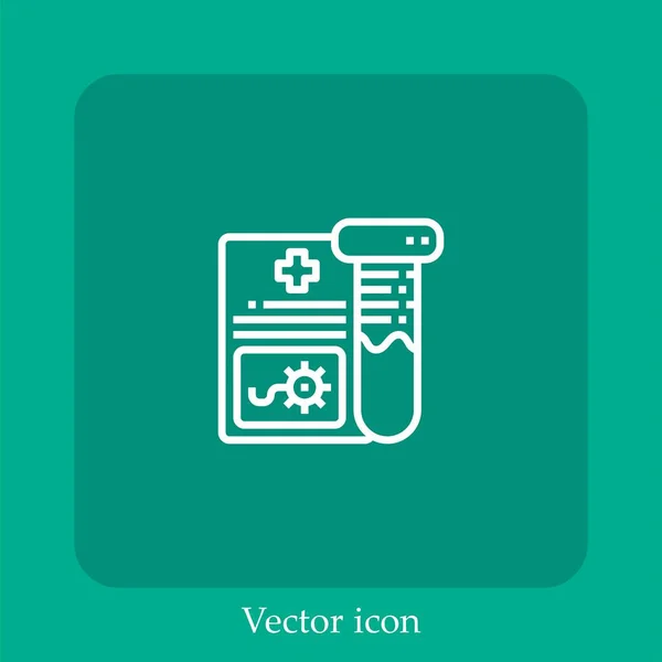 Test Tube Vector Icon Linear Icon Line Editable Stroke — Stock Vector