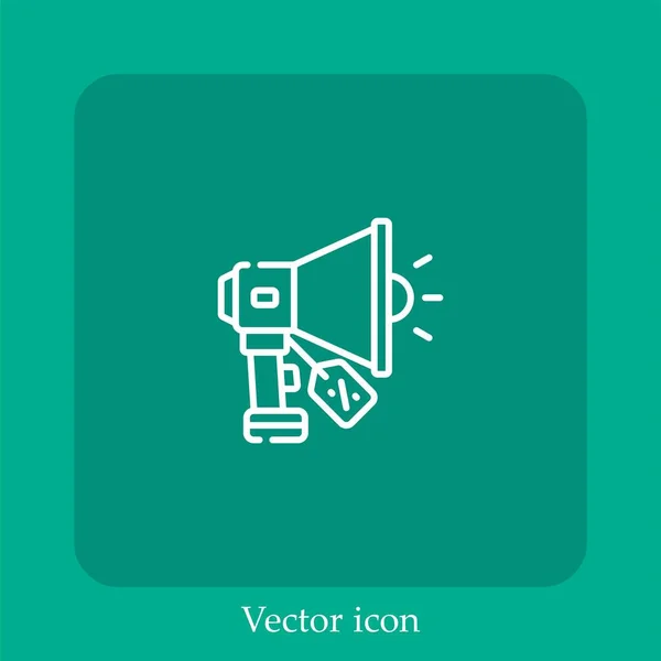 Icône Vectorielle Publicitaire Icône Linéaire Ligne Avec Trait Modifiable — Image vectorielle