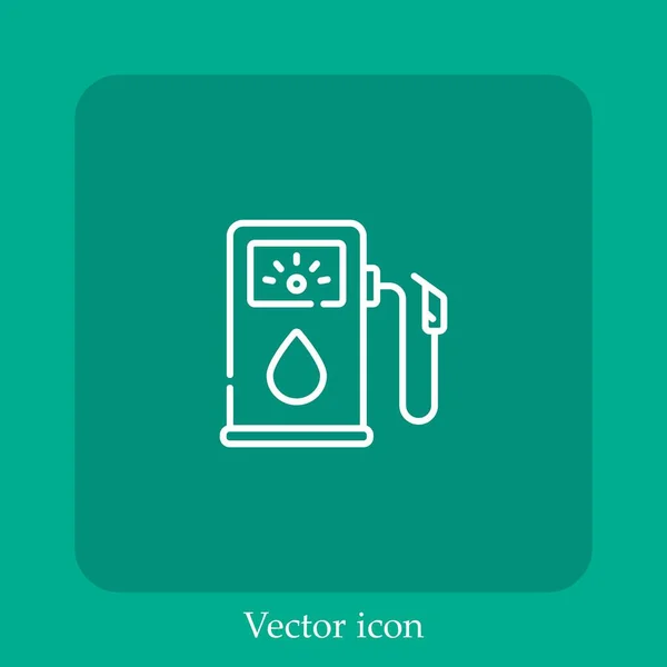 Биотопливный Вектор Иконки Linear Icon Line Редактируемым Штрихом — стоковый вектор