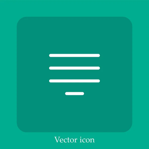 Center Align Vektor Icon Lineare Icon Line Mit Editierbarem Strich — Stockvektor